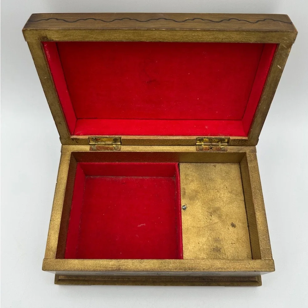Vintage Sankyo Wood Music Jewelry Box Strangers in the Night Not‎ Working